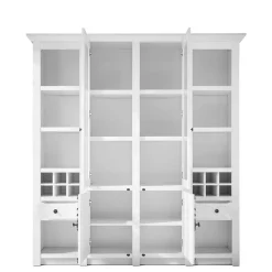 Wohnen Designermöbel|Wohnzimmerschränke*Stauraum Landhaus Vitrinenschrank in Weiß - Chelles