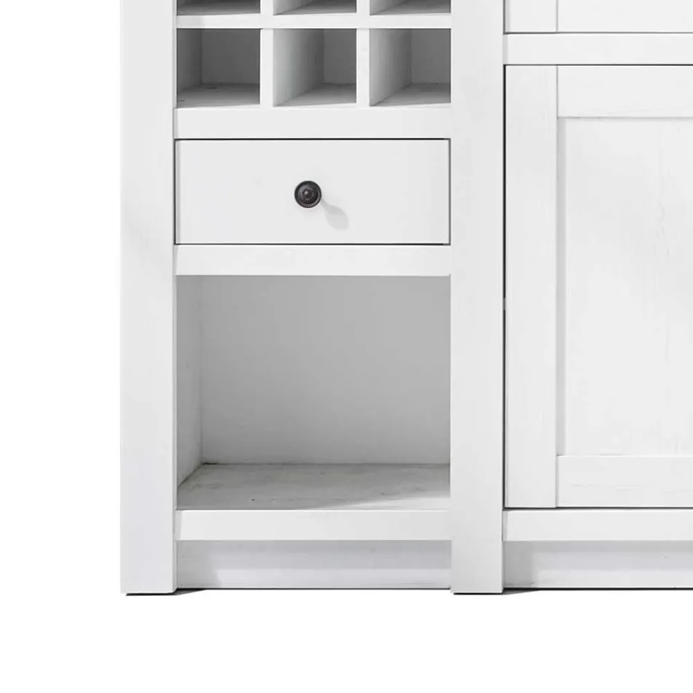 Wohnen Designermöbel|Wohnzimmerschränke*Stauraum Landhaus Vitrinenschrank in Weiß - Chelles