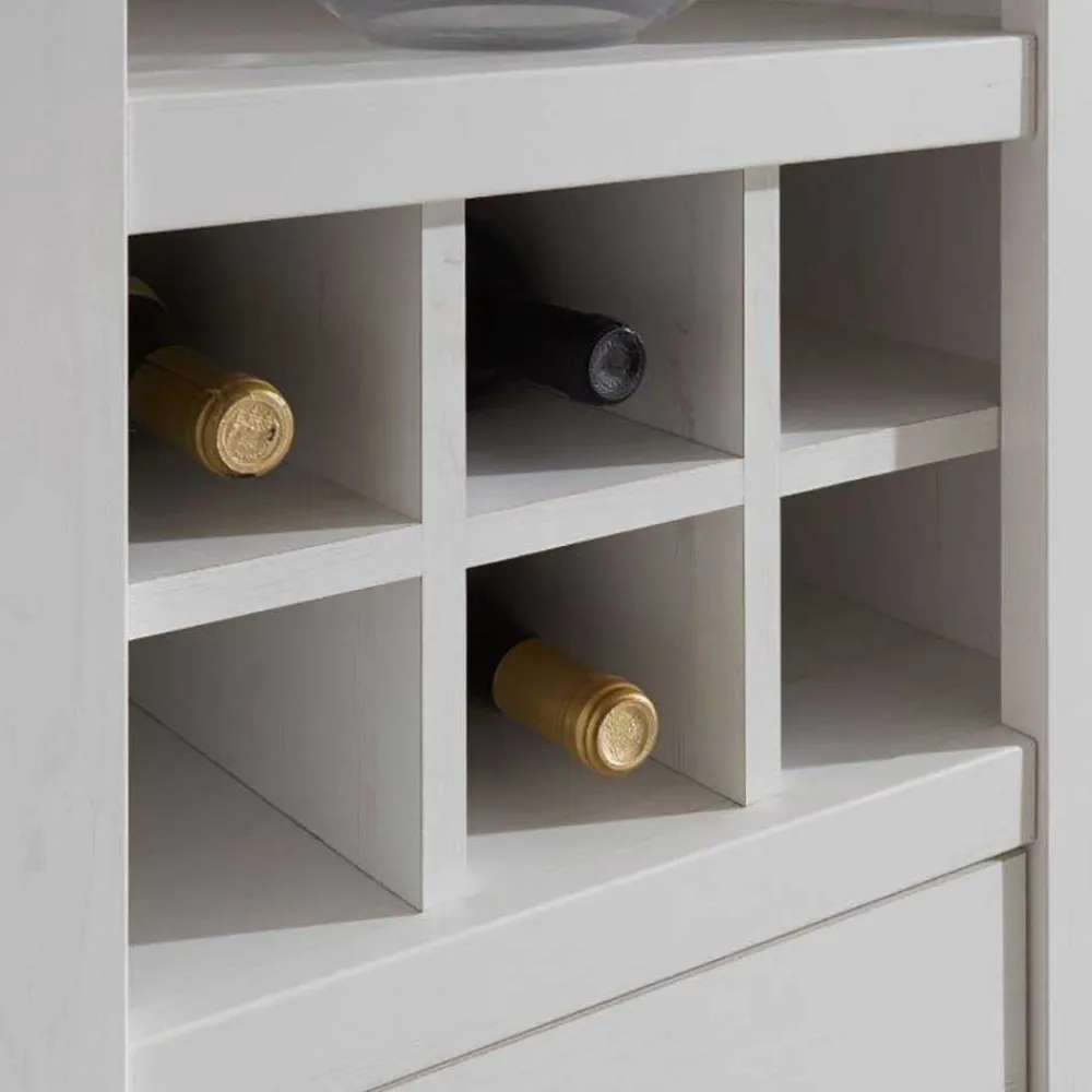 Wohnen Designermöbel|Wohnzimmerschränke*Stauraum Landhaus Vitrinenschrank in Weiß - Chelles