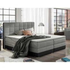 Wohnen Stauraum Polsterbett in Grau und Schwarz - Surius