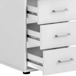 Wohnen Weiße Möbel|Jugendzimmertische*Stauraum Schreibtisch mit Bildschirmaufsatz - Fegura