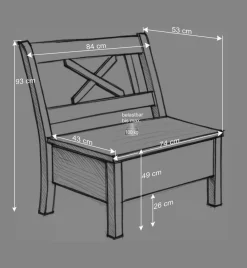 Wohnen Stauraum Sitzbank Jytte aus Kiefer Grau mit Braun