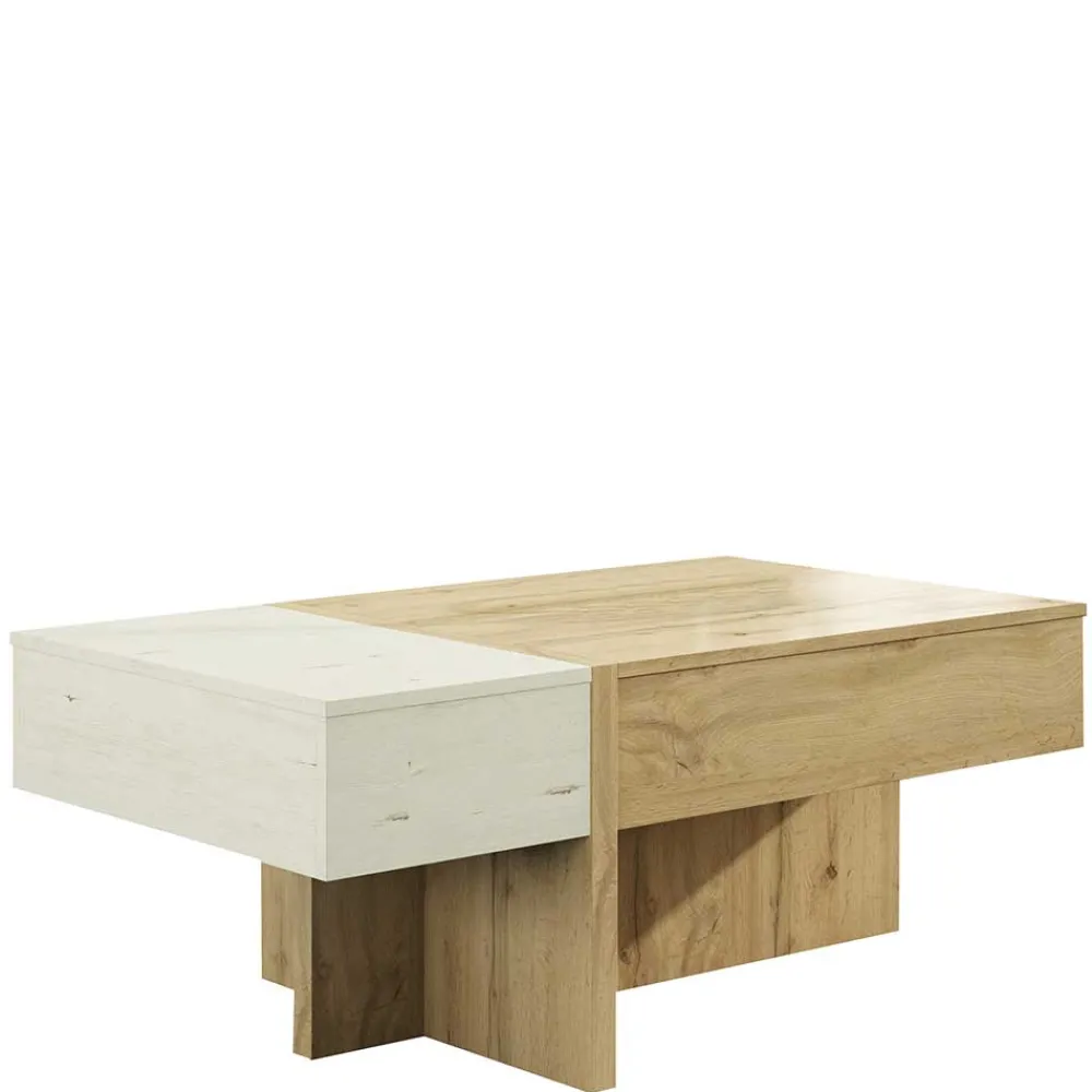 Wohnen Stauraum Sofatisch in Wildeiche & Creme - Tara