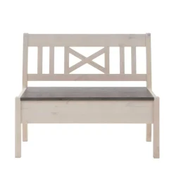 Wohnen Küchenbänke|Esszimmerbänke*Stauraumbank Yoan in Weiß Grau