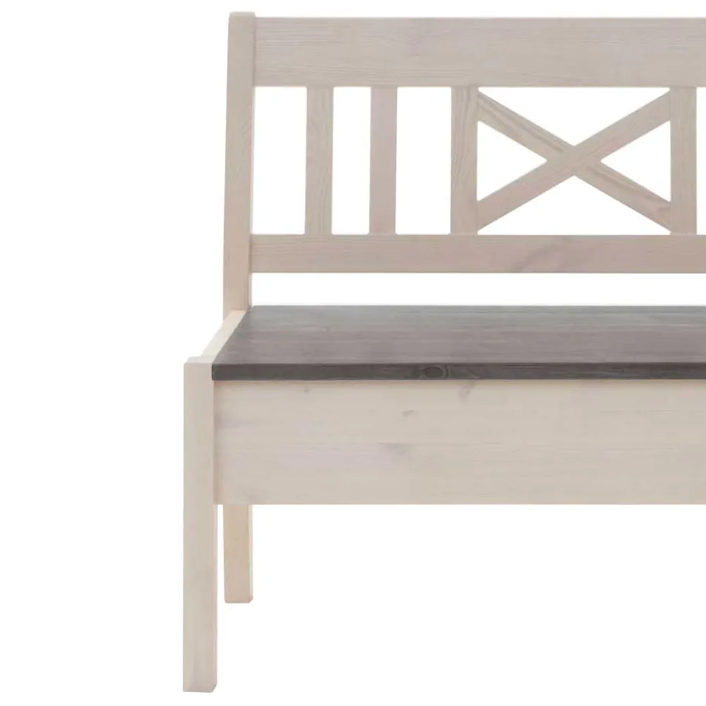 Wohnen Küchenbänke|Esszimmerbänke*Stauraumbank Yoan in Weiß Grau