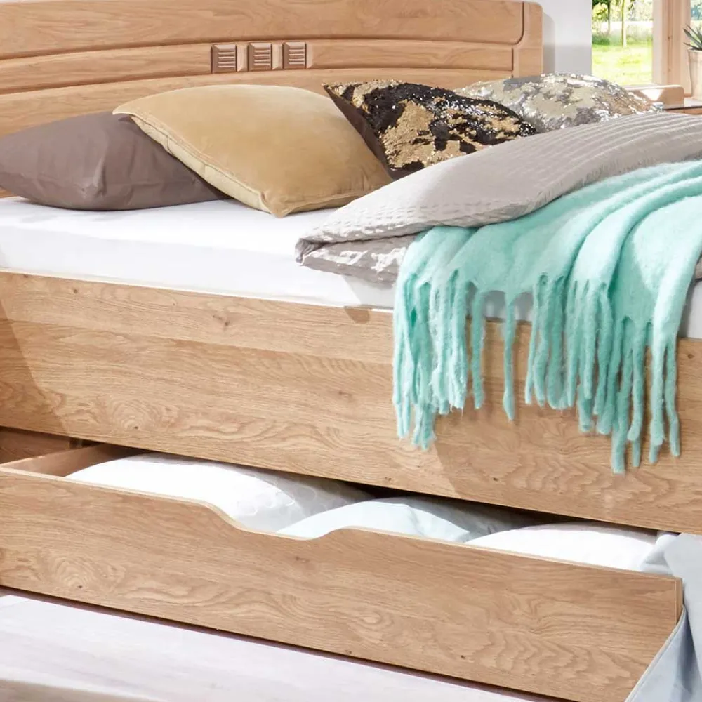 Wohnen Stauraumbett Anlage aus Eiche - Sendician (dreiteilig)