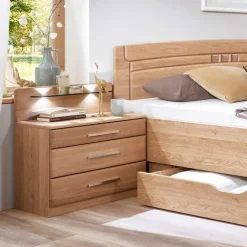 Wohnen Stauraumbett Anlage aus Eiche - Sendician (dreiteilig)