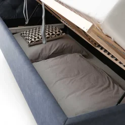 Wohnen Jugendbetten*Stauraumbett in Blaugrau & Eiche - Tagma