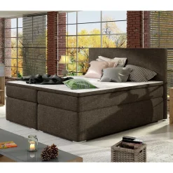 Wohnen Stauraumbett in Braun Stoffbezug - Casai