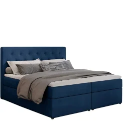 Wohnen Stauraumbett in Dunkelblau Samtbezug - Sipano