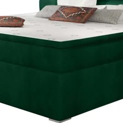 Wohnen Jugendbetten*Stauraumbett in Dunkelgrün Veloursbezug - Waruna