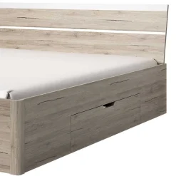 Wohnen Jugendbetten*Stauraumbett in Eiche San Remo Dekor - Duno