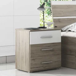 Wohnen Jugendbetten*Stauraumbett in Eiche San Remo Dekor - Duno