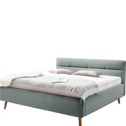 Wohnen Stauraumbett in hellem Blau & Eiche - Armele