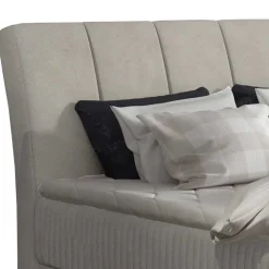 Wohnen Stauraumbett mit Samtbezug in Hellgrau - Barstro