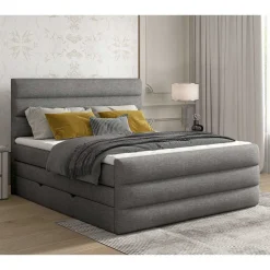 Wohnen Stauraum-Boxspringbett in Dunkelgrau - Pacet