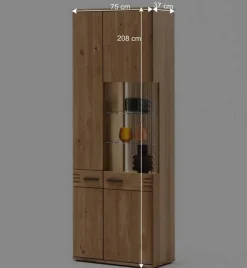 Wohnen Stauraumvitrine Wohnzimmerschrank 2-türig - Crupean