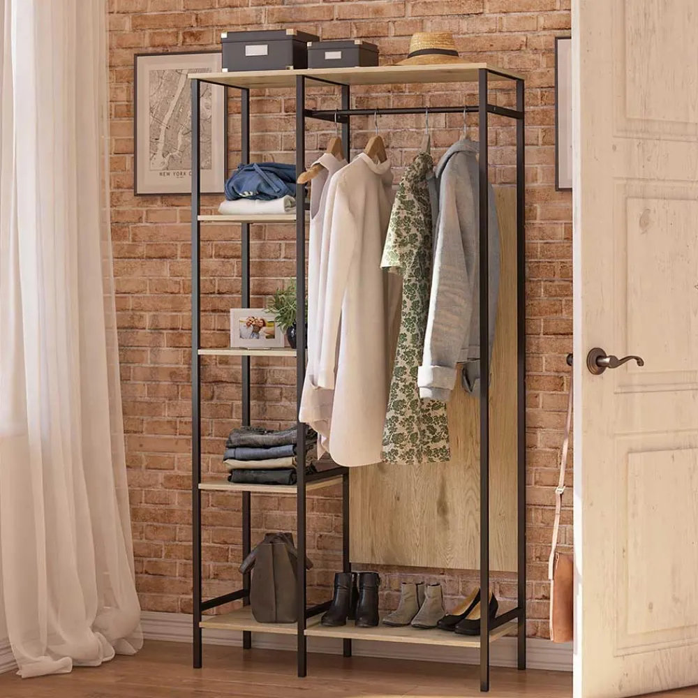 Wohnen Stehende Garderobe in Holzoptik Natur - Xaidon