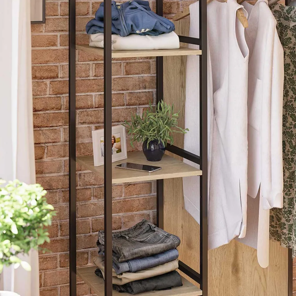 Wohnen Stehende Garderobe in Holzoptik Natur - Xaidon