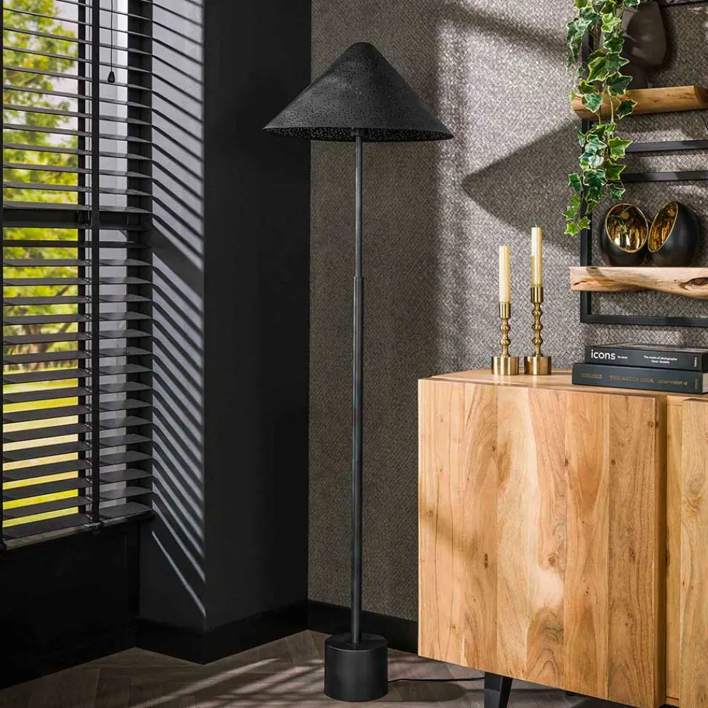 Wohnen Loft Möbel|Industrial Möbel*Stehlampe in Schwarzgrau aus Metall - Catron