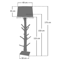 Wohnen Lampen & Leuchten*Stehlampe mit Stoffschirm und Naturholz Fuß - Longli