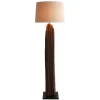 Wohnen Stehlampe mit Stoffschirm und Treibholz Stele - Duvianco