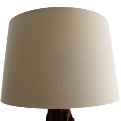 Wohnen Stehlampe mit Stoffschirm und Treibholz Stele - Duvianco