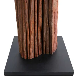 Wohnen Stehlampe mit Stoffschirm und Treibholz Stele - Duvianco