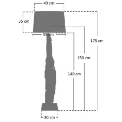 Wohnen Stehlampe mit Stoffschirm und Treibholz Stele - Duvianco