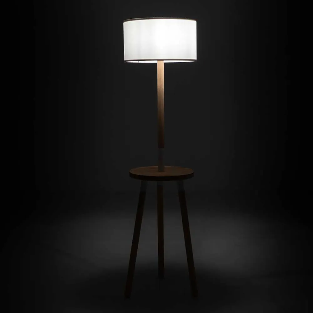 Wohnen Lampen & Leuchten*Stehlampe mit Tisch im Skandi Design - Lita