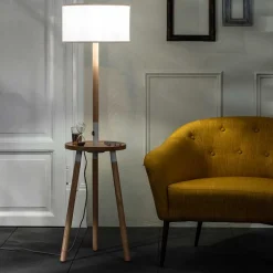 Wohnen Lampen & Leuchten*Stehlampe mit Tisch im Skandi Design - Lita