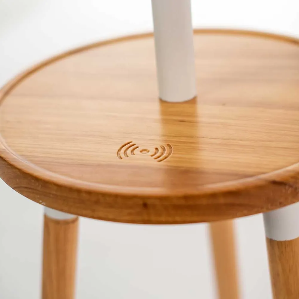 Wohnen Lampen & Leuchten*Stehlampe mit Tisch im Skandi Design - Lita