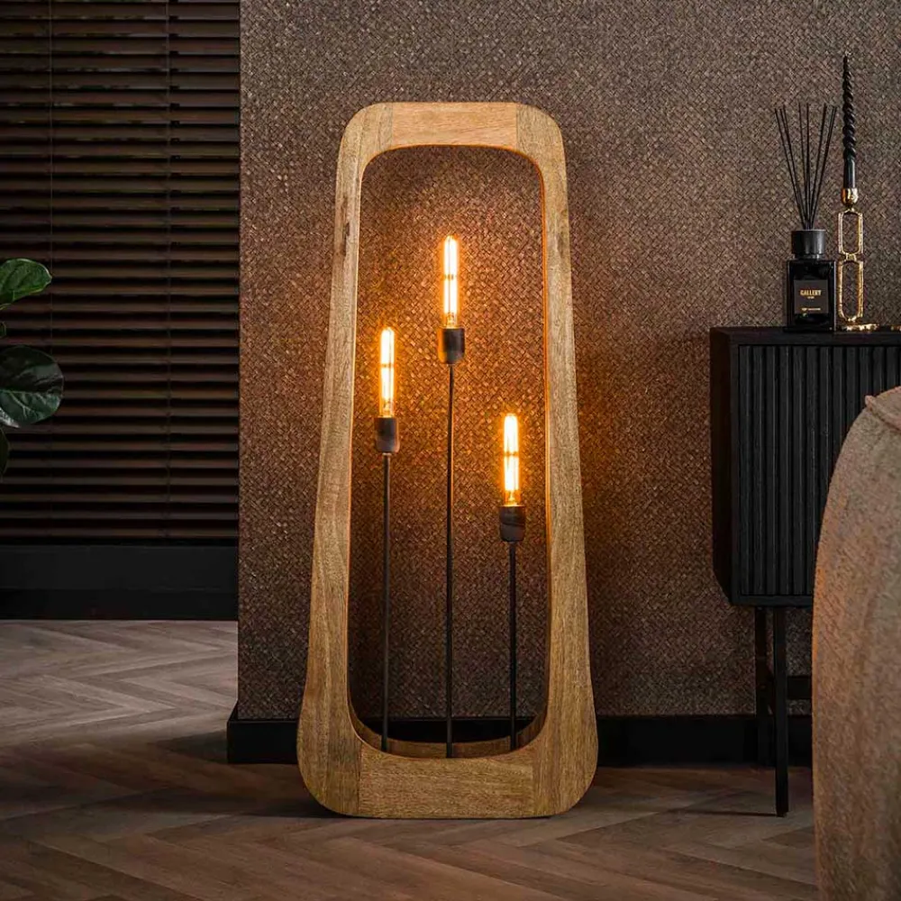 Wohnen Lampen & Leuchten*Stehleuchte aus Mangobaum Massivholz - Capitan