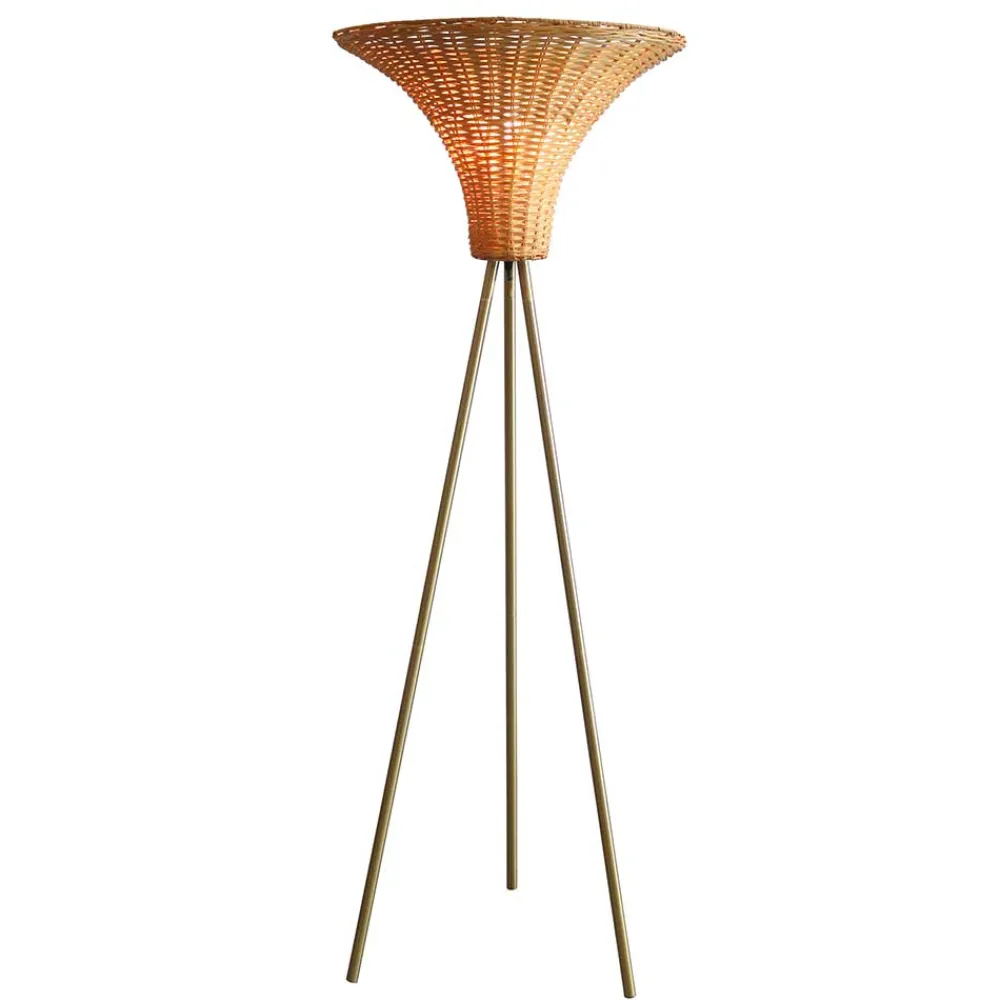 Wohnen Lampen & Leuchten|Rattanmöbel*Stehleuchte mit Geflechtschirm Rattan - Alexandre