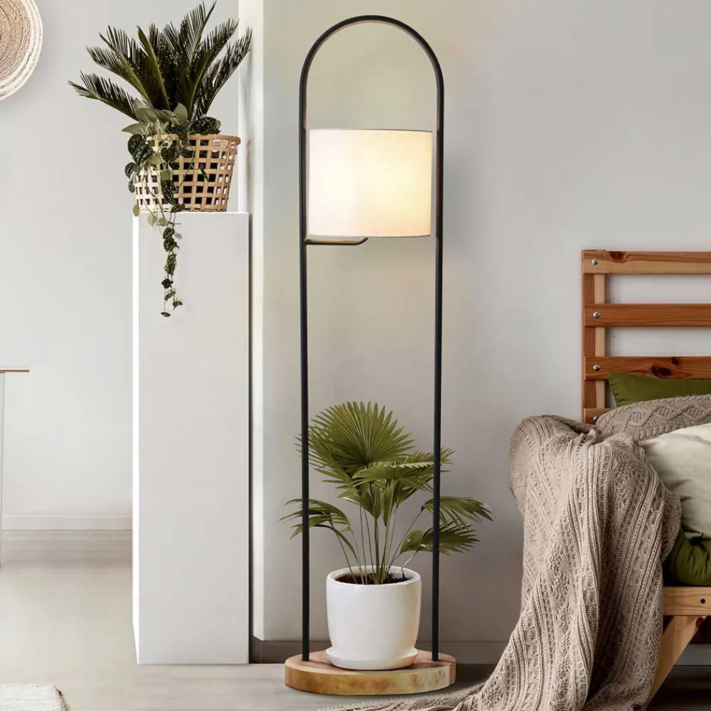 Wohnen Stehleuchte mit Stoffschirm Creme - Abrahams