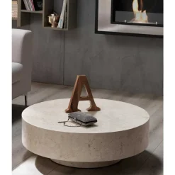 Wohnen Designermöbel*Stein Couchtisch Karan in Creme