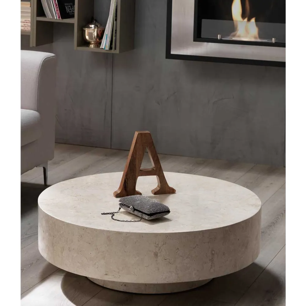 Wohnen Designermöbel*Stein Couchtisch Karan in Creme