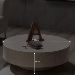 Wohnen Designermöbel*Stein Couchtisch Karan in Creme