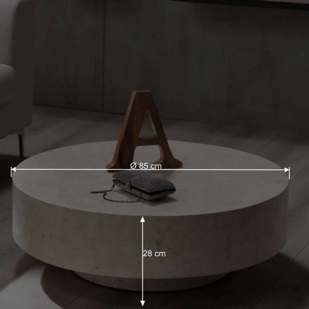 Wohnen Designermöbel*Stein Couchtisch Karan in Creme