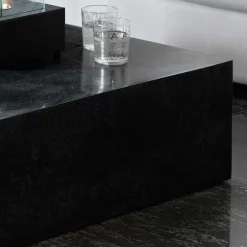 Wohnen Stein Couchtisch Luvega in Schwarz