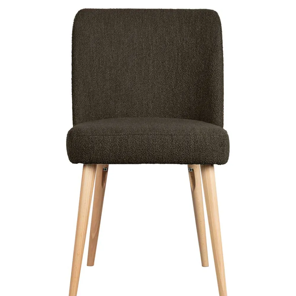 Wohnen Stühle aus braunem Boucle Stoff - Convilla (2er Set)