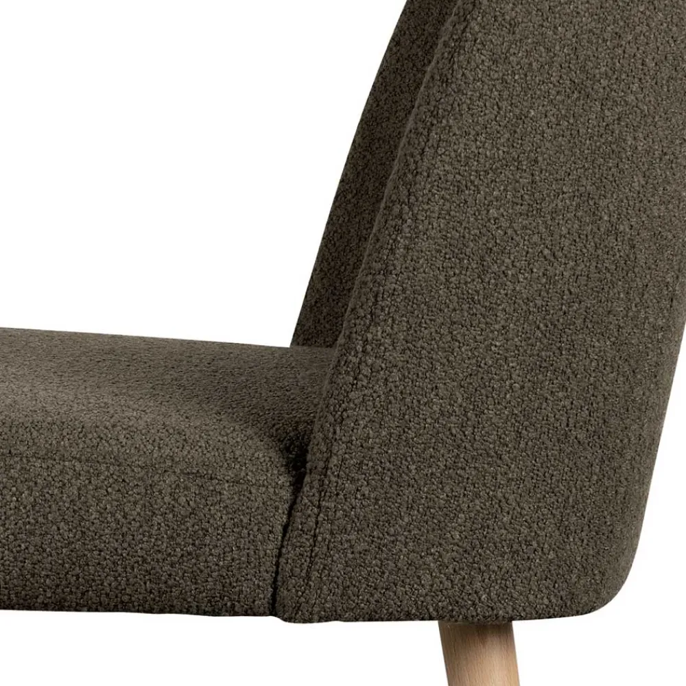 Wohnen Stühle aus braunem Boucle Stoff - Convilla (2er Set)