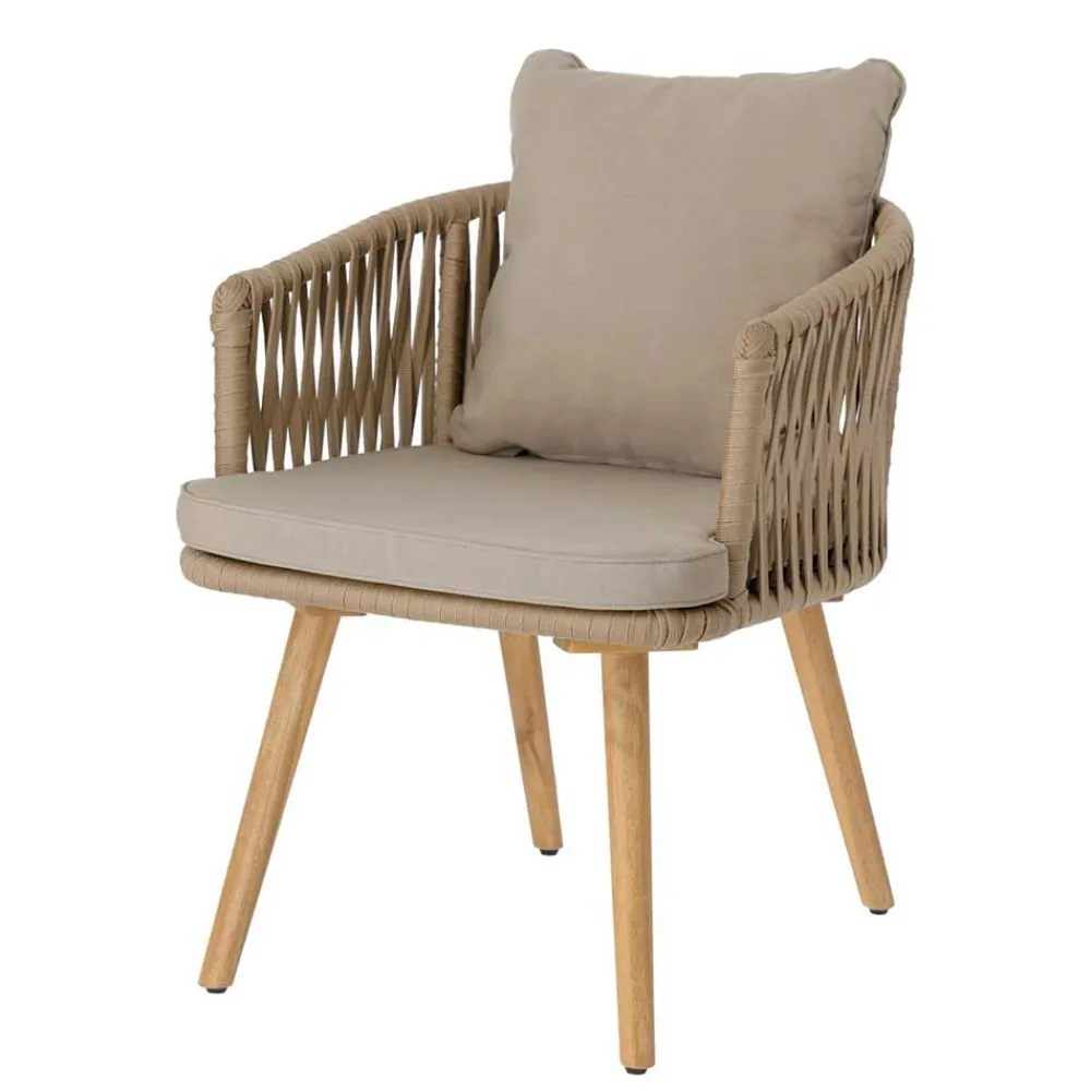 Wohnen Rattanmöbel|Korbmöbel*Stühle aus Kordelgeflecht & Holz - Movement (2er Set)