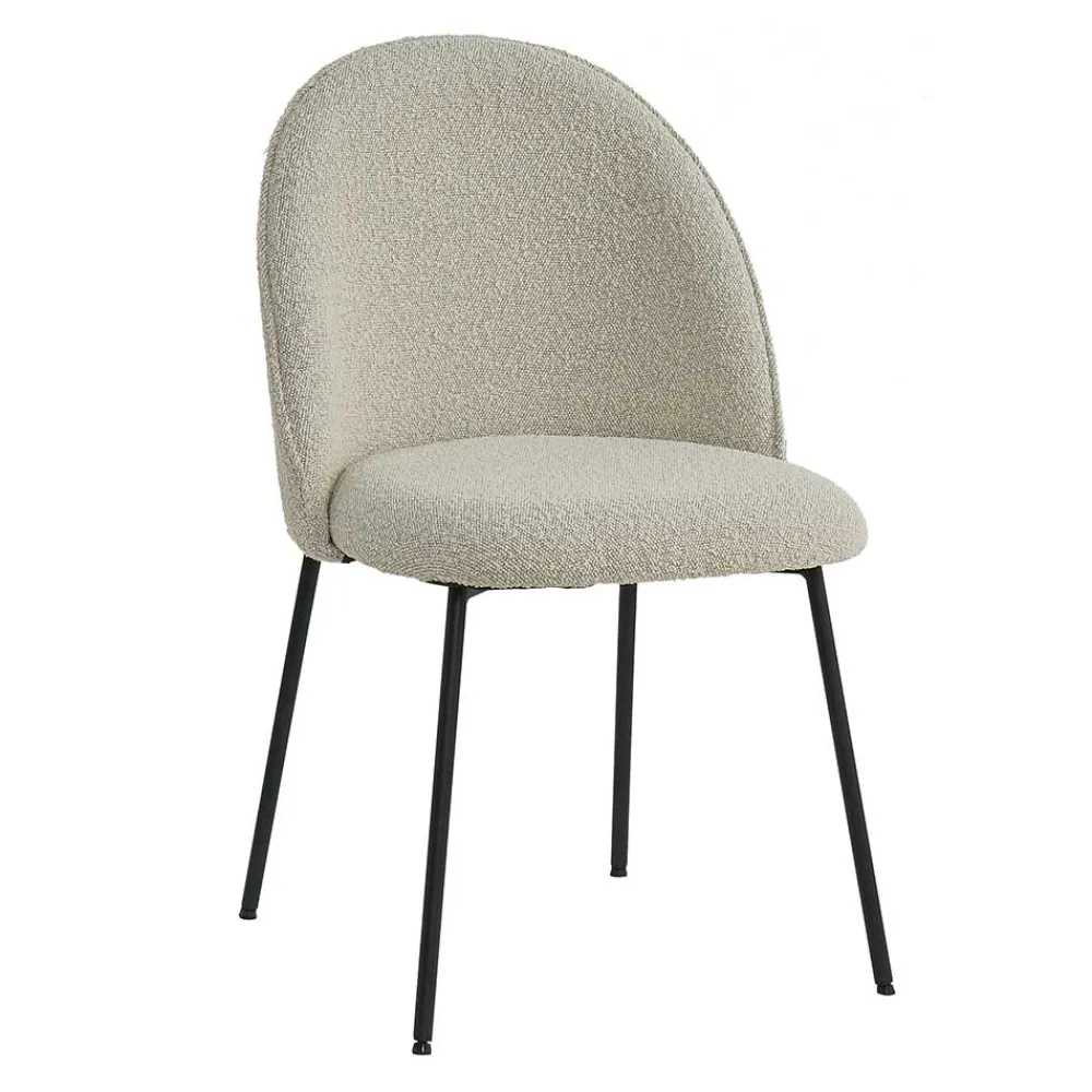 Wohnen Stühle in Beigegrau mit Schwarz - Facanella (2er Set)