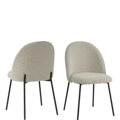 Wohnen Stühle in Beigegrau mit Schwarz - Facanella (2er Set)