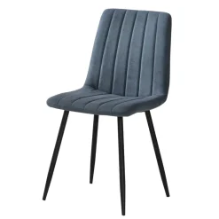 Wohnen Küchenstühle|Esszimmerstühle*Stühle in Blaugrau und Schwarz - Filio (4er Set)