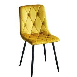 Wohnen Stühle in Gelb Samtbezug - Bernadi (4er Set)