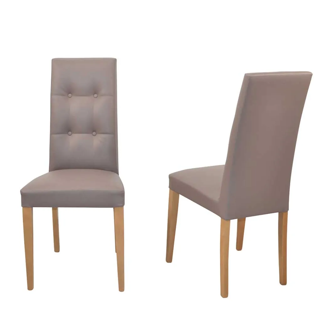 Wohnen Braune Möbel|Küchenstühle*Stühle in Hellbraun & Eiche - Drenada (2er Set)