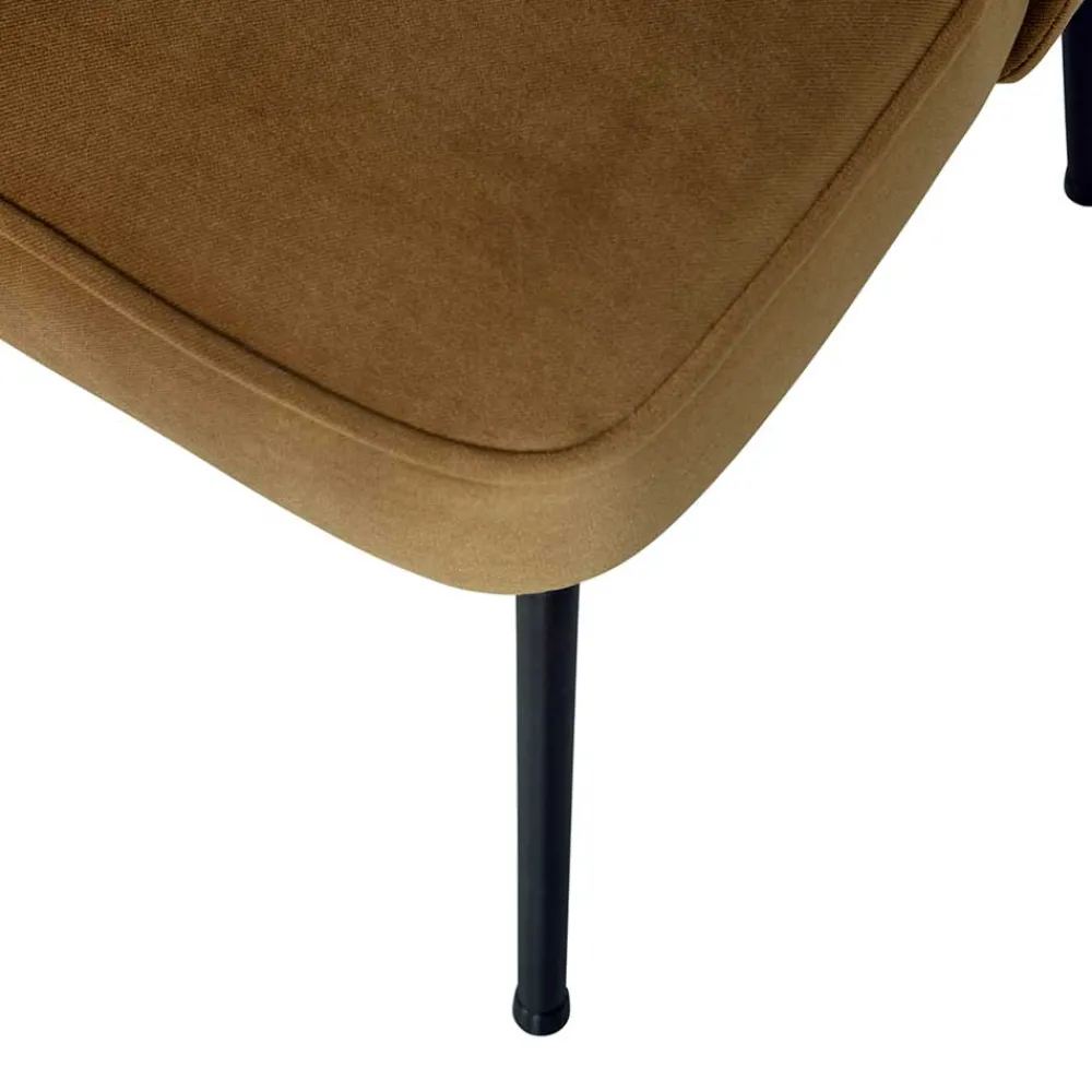 Wohnen Retro Möbel*Stühle in Honig Gelb Samtstoff - Lagaska (2er Set)