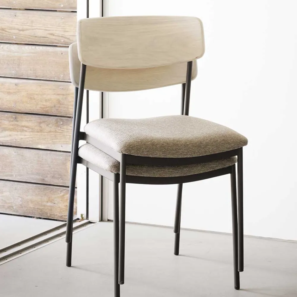 Wohnen Stühle mit Polstersitz in Beige - Gora (2er Set)